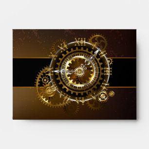 Steampunk clock with antique gears envelope