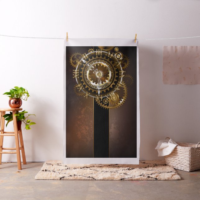 Steampunk clock with antique gears fabric (In Situ)