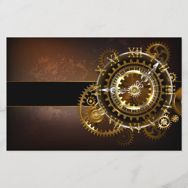 Steampunk clock with antique gears flyer (Front)