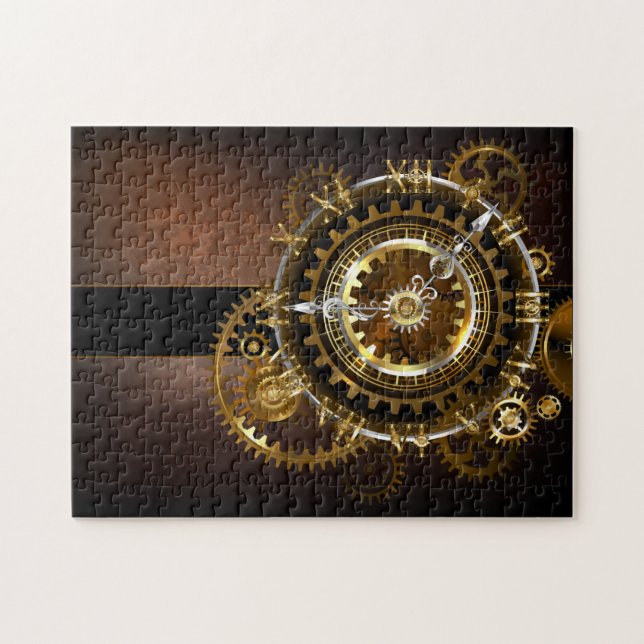 Steampunk clock with antique gears jigsaw puzzle (Horizontal)