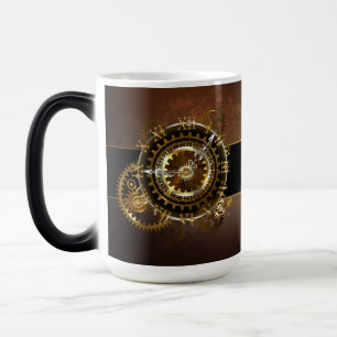 Steampunk clock with antique gears magic mug