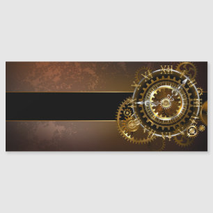 Steampunk clock with antique gears magnetic invitation