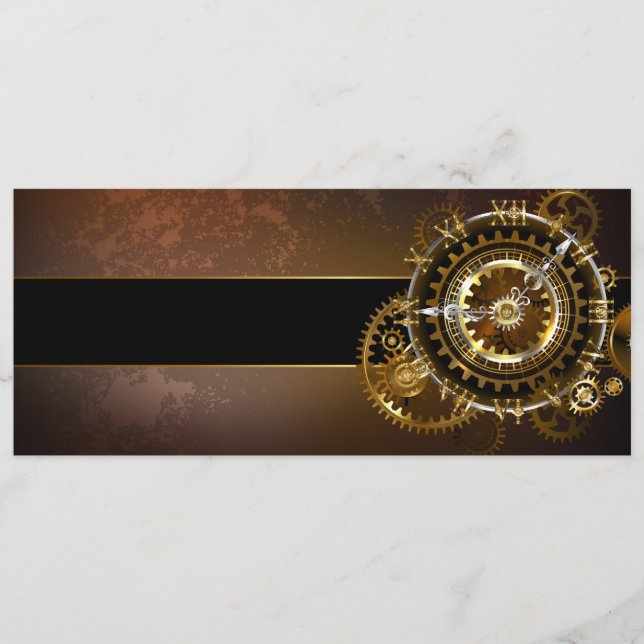 Steampunk clock with antique gears menu (Front)