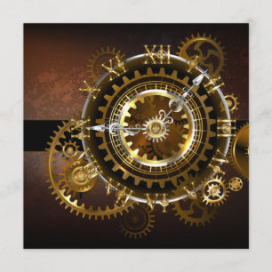 Steampunk clock with antique gears menu