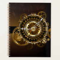 Steampunk clock with antique gears