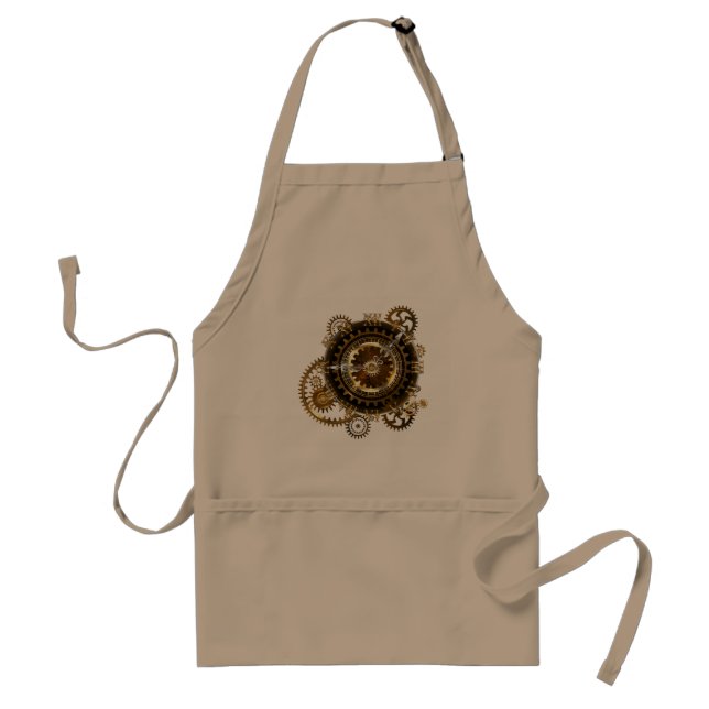 Steampunk clock with antique gears standard apron (Front)
