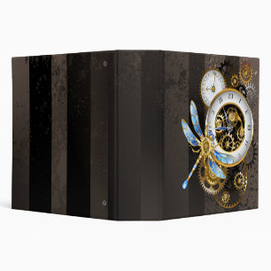 Steampunk Clock with Mechanical Dragonfly Binder