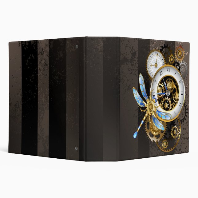 Steampunk Clock with Mechanical Dragonfly Binder (Background)