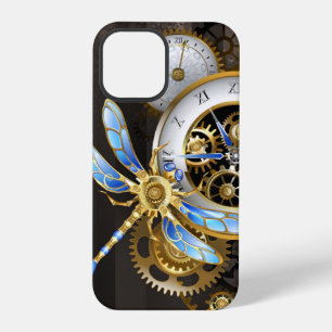 Steampunk Clock with Mechanical Dragonfly iPhone 12 Pro Case