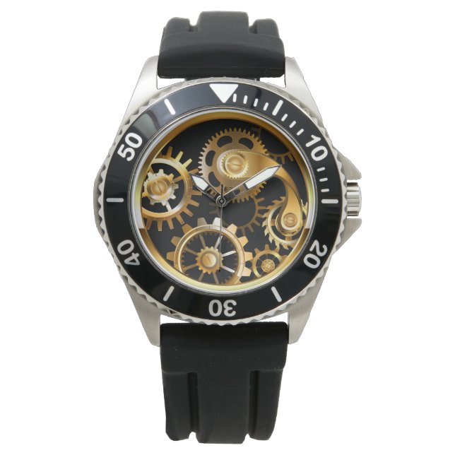 Steampunk Clock with Mechanical Dragonfly Watch (Front)