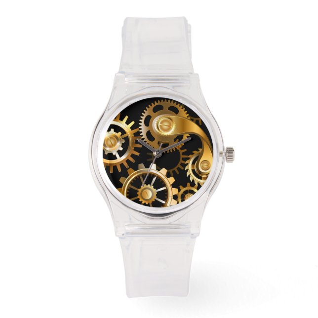 Steampunk Clock with Mechanical Dragonfly Watch (Front)