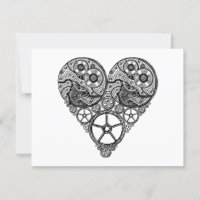 Steampunk Clock Works and Gear Heart Engaged