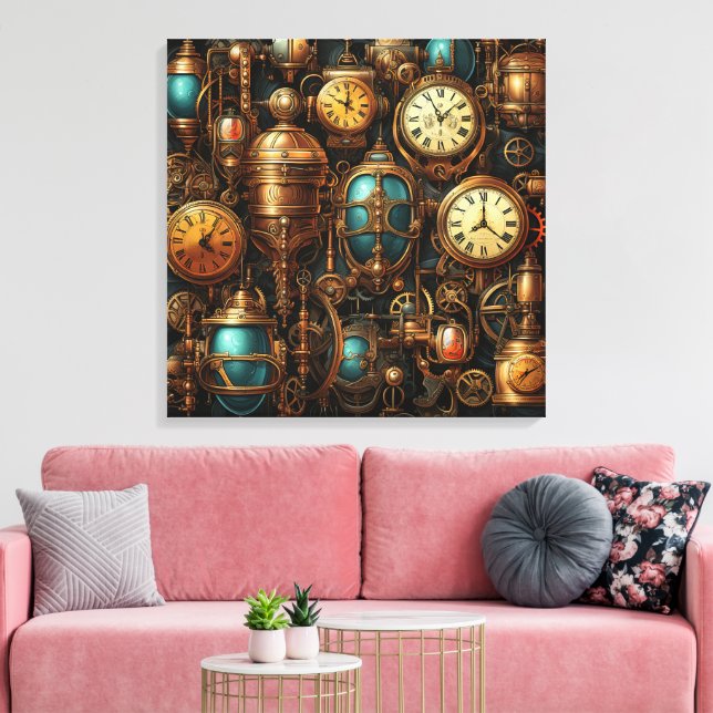 Steampunk Clocks Canvas Art (Insitu(LivingRoom))