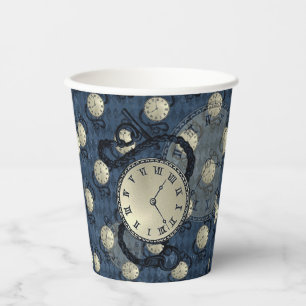 Steampunk clocks gothic paper cups