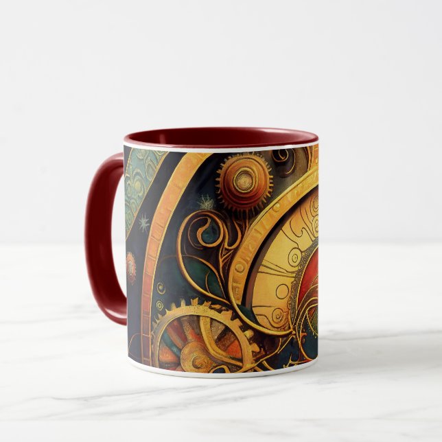Steampunk Clockwork Abstract Design Mug (Front Left)