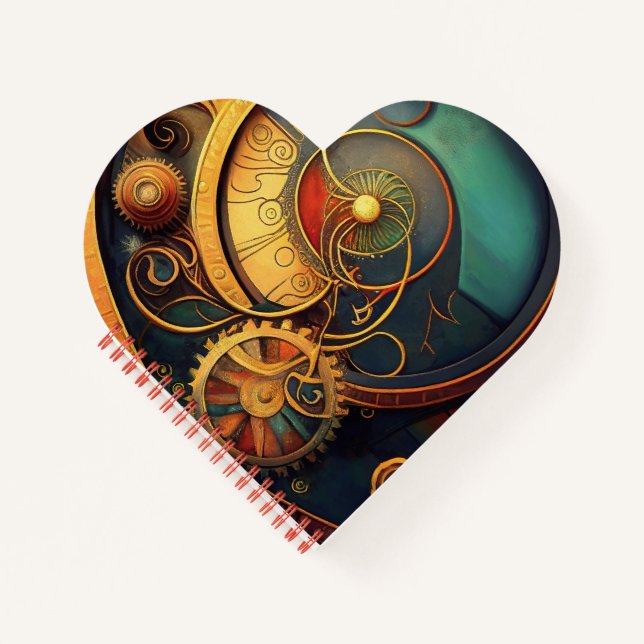 Steampunk Clockwork Abstract Design Notebook (Front)