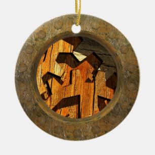 steampunk clockwork ceramic ornament