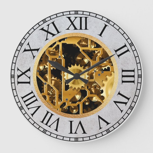 Steampunk Clockworks Large Clock (Front)