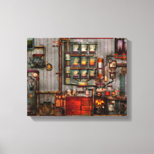 Steampunk - Coffee - The company coffee maker Canvas Print