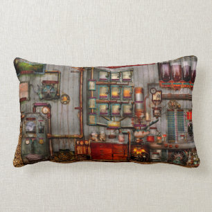 Steampunk - Coffee - The company coffee maker Lumbar Pillow