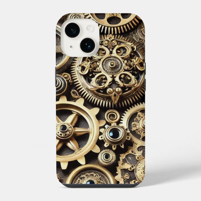 Steampunk Cogs and Gears iPhone Case (Back)