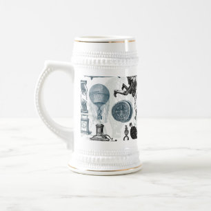 Steampunk Collage Colorized Beer Stein