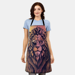 Steampunk Color Gradient Rustic Lion Apron