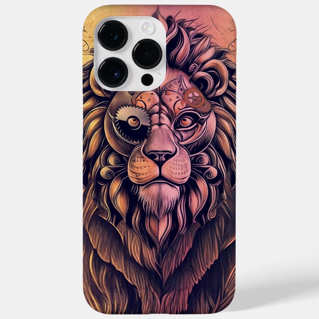 Steampunk Color Gradient Rustic Lion Case-Mate iPhone Case (Back)