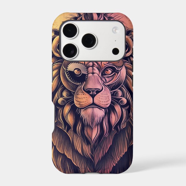 Steampunk Colour Gradient Rustic Lion (Back)