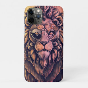 Steampunk Colour Gradient Rustic Lion iPhone 11 Pro Case