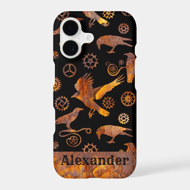 Steampunk Colourful Rusty Gears and Crows Custom (Back)