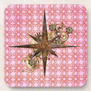 Steampunk Compass Star Dessous de verre en plastiq