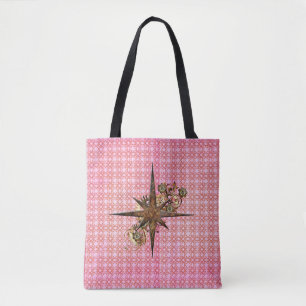 Steampunk Compass Star Tote Bag
