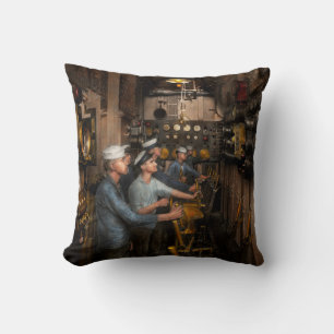 Steampunk - Controls on the USS Washington 1920 Throw Pillow