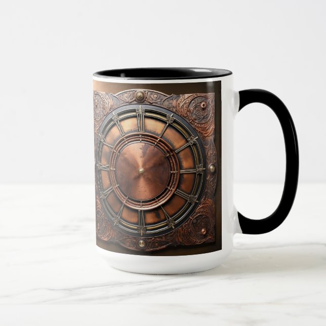 Steampunk Copper Time Face Mug (Right)