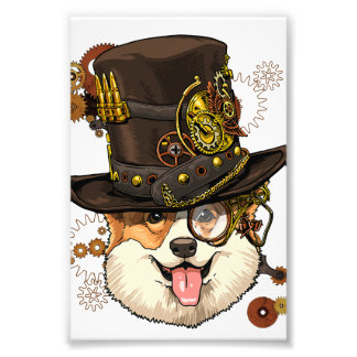 Steampunk Corgi Dog Steampunk Lovers Photo Print