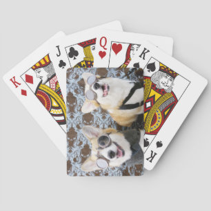 Steampunk Corgis Bicycle Playing Cards