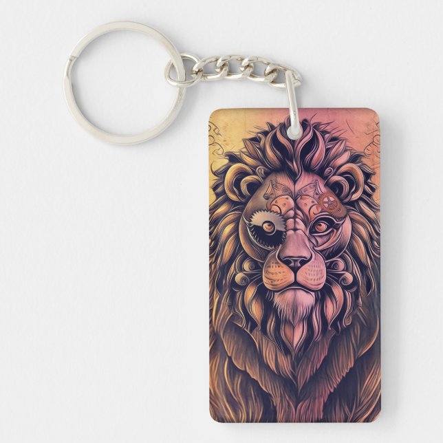 Steampunk Couleur Gradient Lion Rustique (Devant)