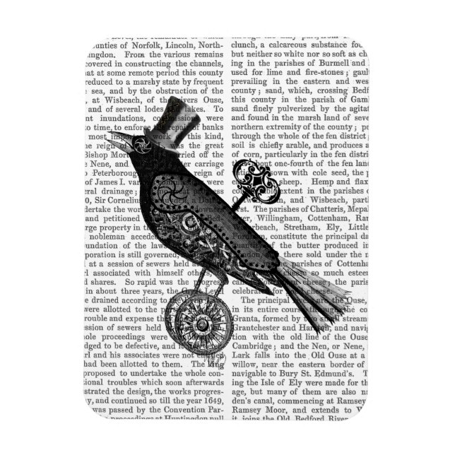 Steampunk Crow 2 Magnet (Vertical)