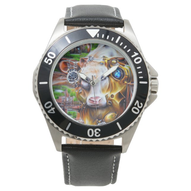 Steampunk Cyber Cow Watch (Front)