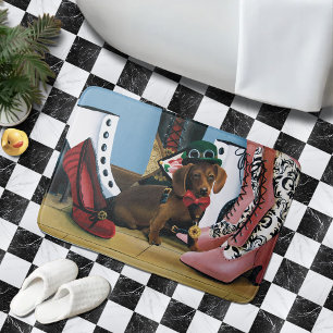 Steampunk Dachshund Shoes Boots Victorian Bath Mat