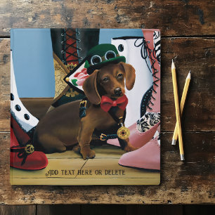 Steampunk Dachshund Shoes Boots Victorian Binder