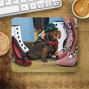 Steampunk Dachshund Shoes Boots Victorian  Mouse Pad