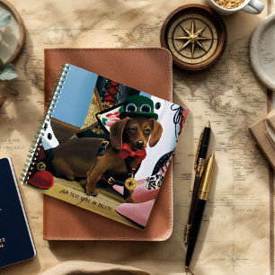 Steampunk Dachshund Shoes Boots Victorian Notebook