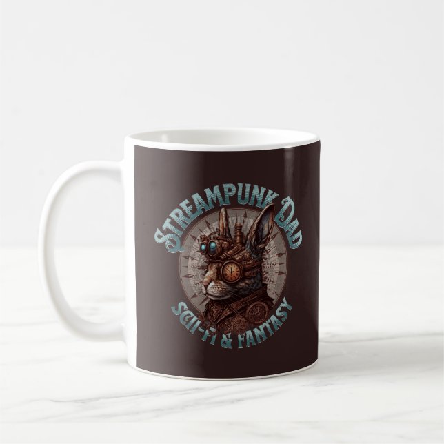 Steampunk Dad Rabbit Coffee Mug (Left)