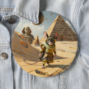 Steampunk Desert Explorer Mouse 6 Inch Round Button
