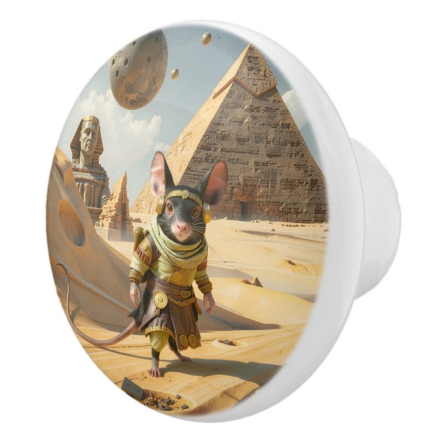 Steampunk Desert Explorer Mouse  Ceramic Knob (Right)