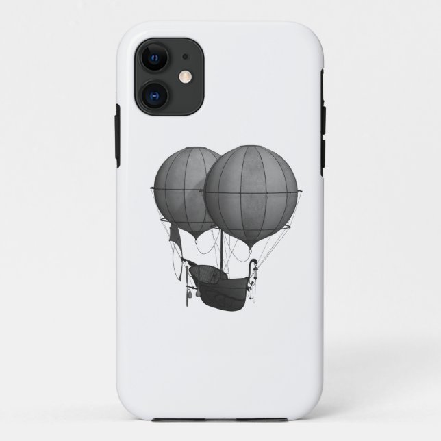 Steampunk Design Black and White Flying Machine Case-Mate iPhone Case (Back)