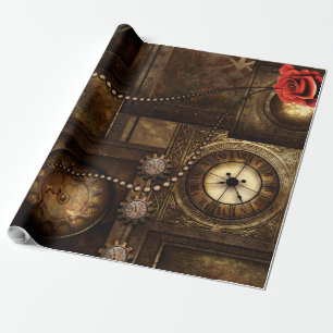 Steampunk design wrapping paper