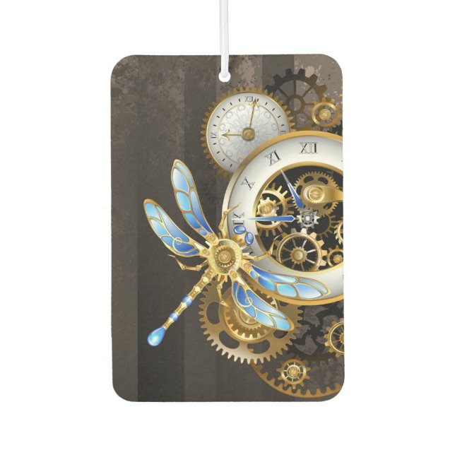 Steampunk Dials with Dragonfly Air Freshener (Front)